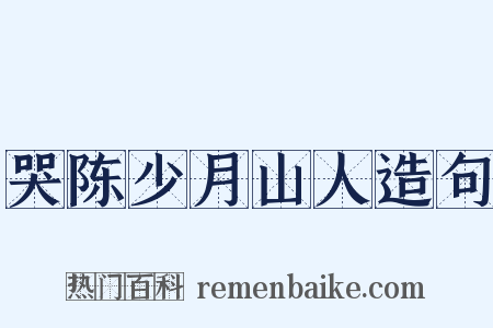 哭陈少月山人造句是什么意思的图片
